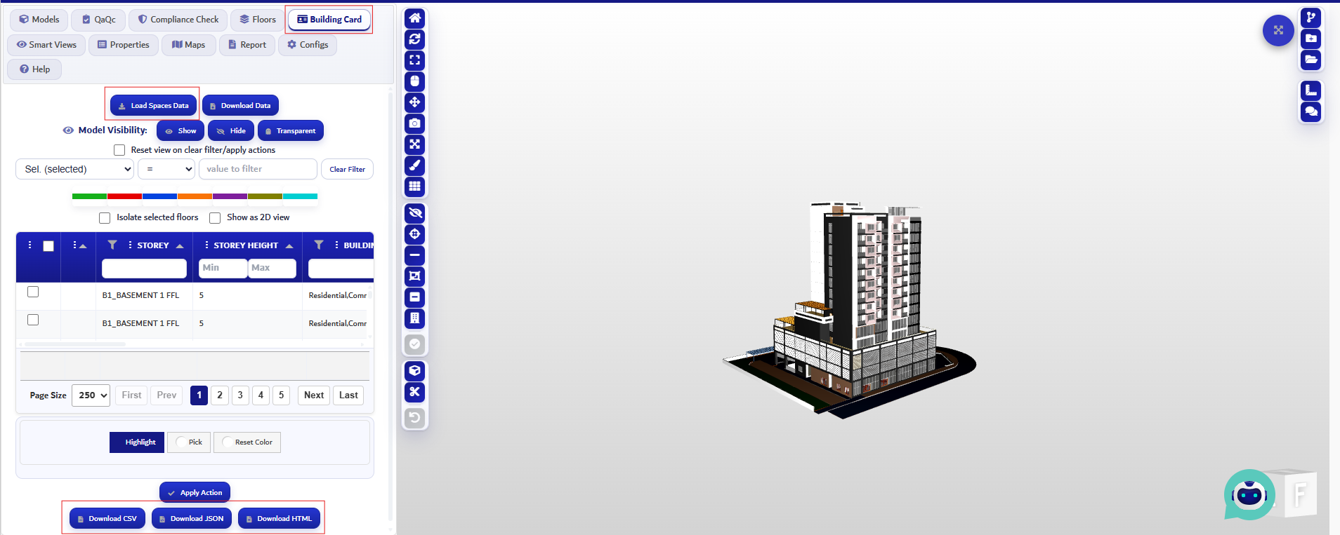 Figure 17. Building Card tab