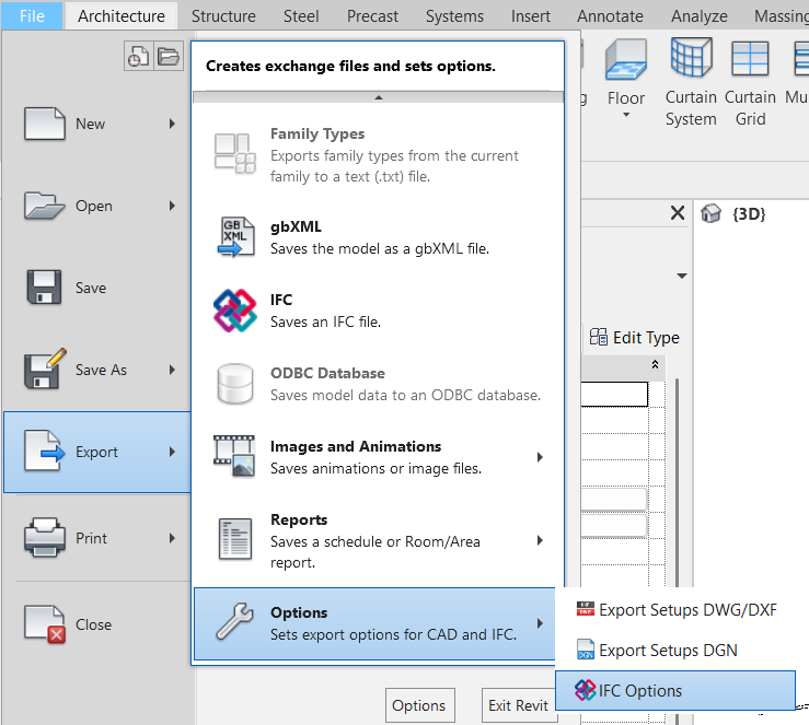 Figure 46. IFC Options